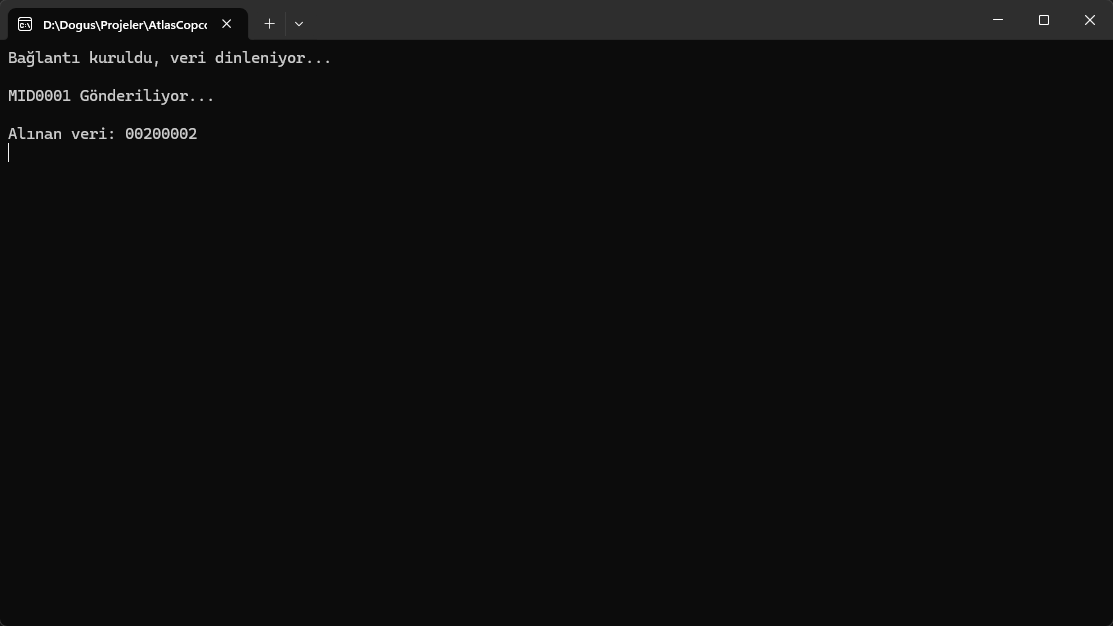 MID0001 Bağlantı kodu yollandı ve cihaz bağlantısı sağlandı